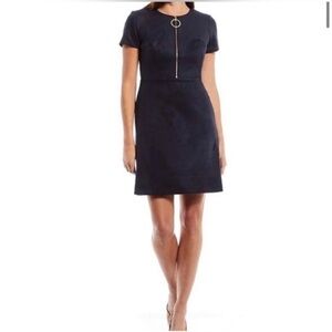 Calvin Klein Navy Blue Suede Mini Dress